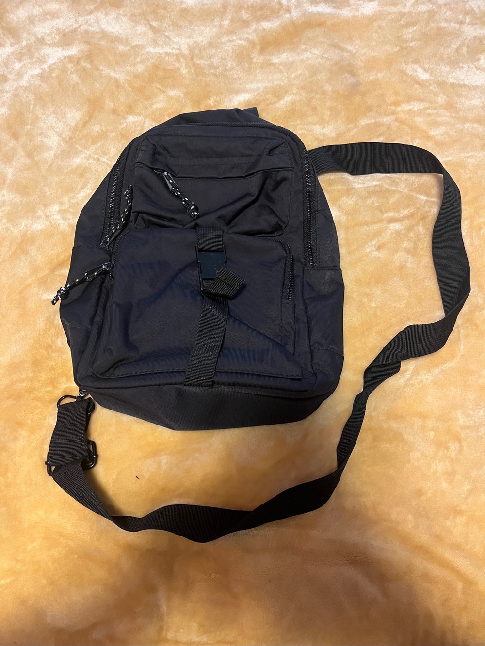 Black Men's Crossbody Sling Bag - Compact Everyday Carry